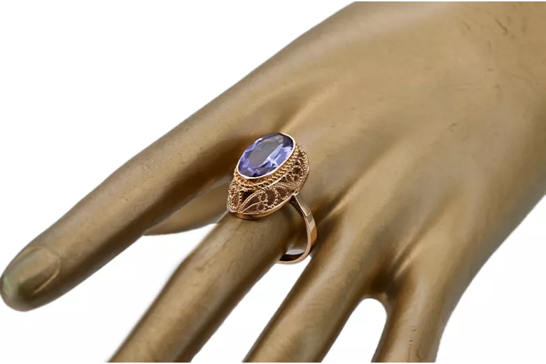Alexandrite χρυσό ροζ Ring Vintage style vrc374r